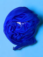 Etole en mousseline de soie Bleu 135X135 cm