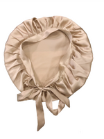 bonnet de nuit charlotte en soie 19 mommes beige avec ruban 