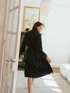 peignoir long en soie pour femme noir 22 mommes