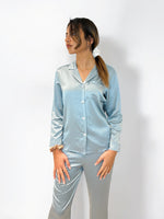 pyjama pour femme en soie 22 mommes bleu claire

