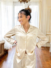 chemise de pyjama en soie femme beige 22 mommes 
