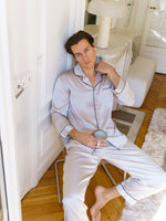 pyjama homme en soie gris ensemble