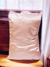 taie en soie et soie coton rose poudre rectangle 5176 cm fermeture enveloppe