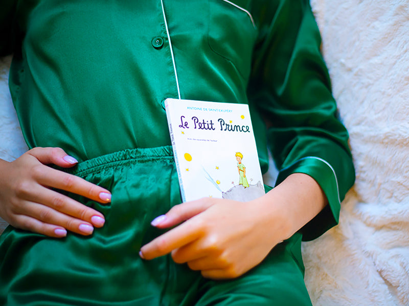 GLAMOUR Chemise de pyjama en soie vert 19 mommes