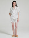 Glamour Bas de pyjama en soie blanc et noir 19 mommes