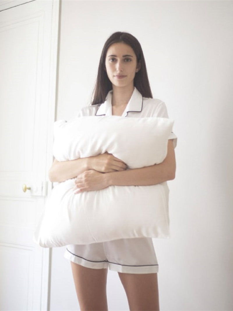 GLAMOUR Chemise de pyjama en soie blanc 19 Mommes