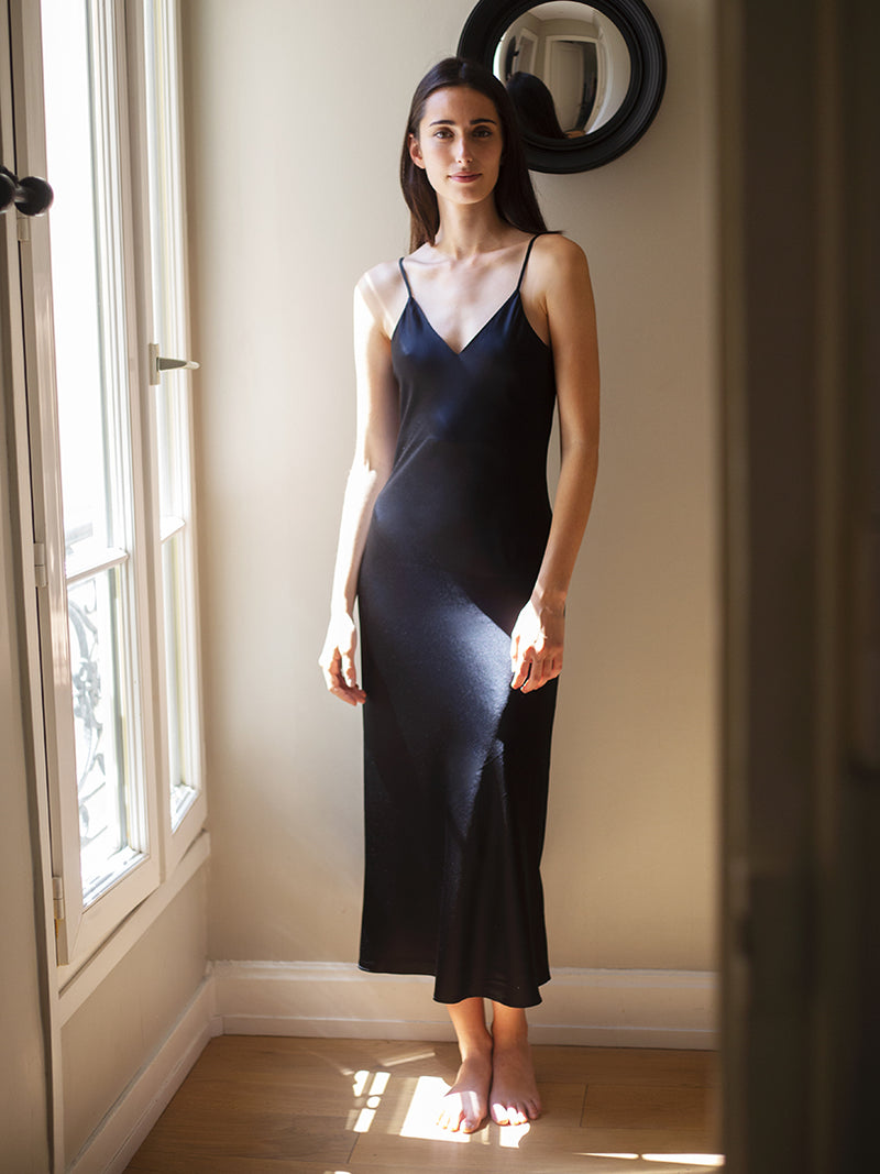 Robe de soirée en soie 22 mommes-Quête de Soie