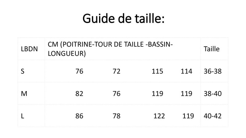 guide de taille